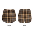 thumbnail image 3 of Daiia khaki coffee plaid Pattern Women's 2 in 1 Running Shorts - Lightweight Athletic Workout Gym Yoga Shorts Liner with Phone Pockets-Small, 3 of 7