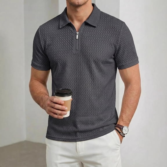 Njagoc3 Men's Polo Shirt With Chest Pocket - Practical Casual & Office Wear