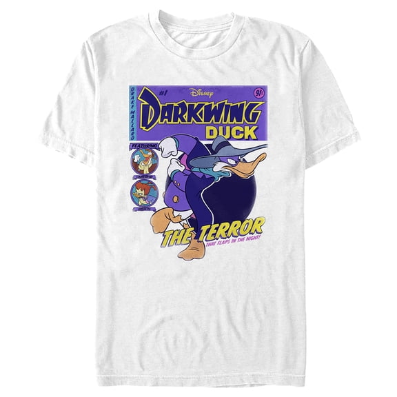 Men's Darkwing Duck Comic Cover Graphic Tee White Medium