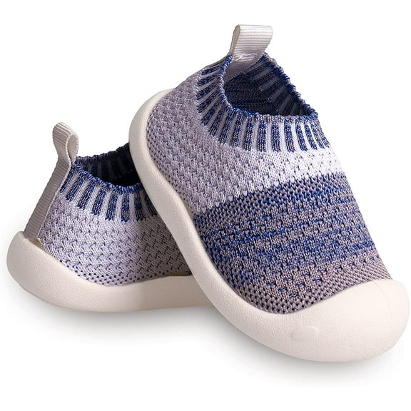 Baby First-Walking Shoes 1-4 Years Kid Shoes Trainers Toddler Infant Boys Girls Soft Sole Non Slip Cotton Canvas Mesh Breathable Lightweight TPR Material Slip-on Sneakers Outdoor
