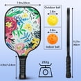 thumbnail image 3 of Pickleball Paddles Set Of 1, Fiberglass Surface, Vintage Floral Print, 1 Paddle, 2 Balls & Bag, 3 of 5
