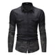thumbnail image 2 of Camisa de hombre de manga larga de mezclilla con lavado de solapa y botones de camuflaje con bolsillo colorblock Pompotops  oipoqjl27746, 2 of 9