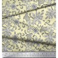thumbnail image 3 of Soimoi Modal Satin Fabric Leaves & Floral Block Decor Fabric Printed Yard 42 Inch Wide, 3 of 3