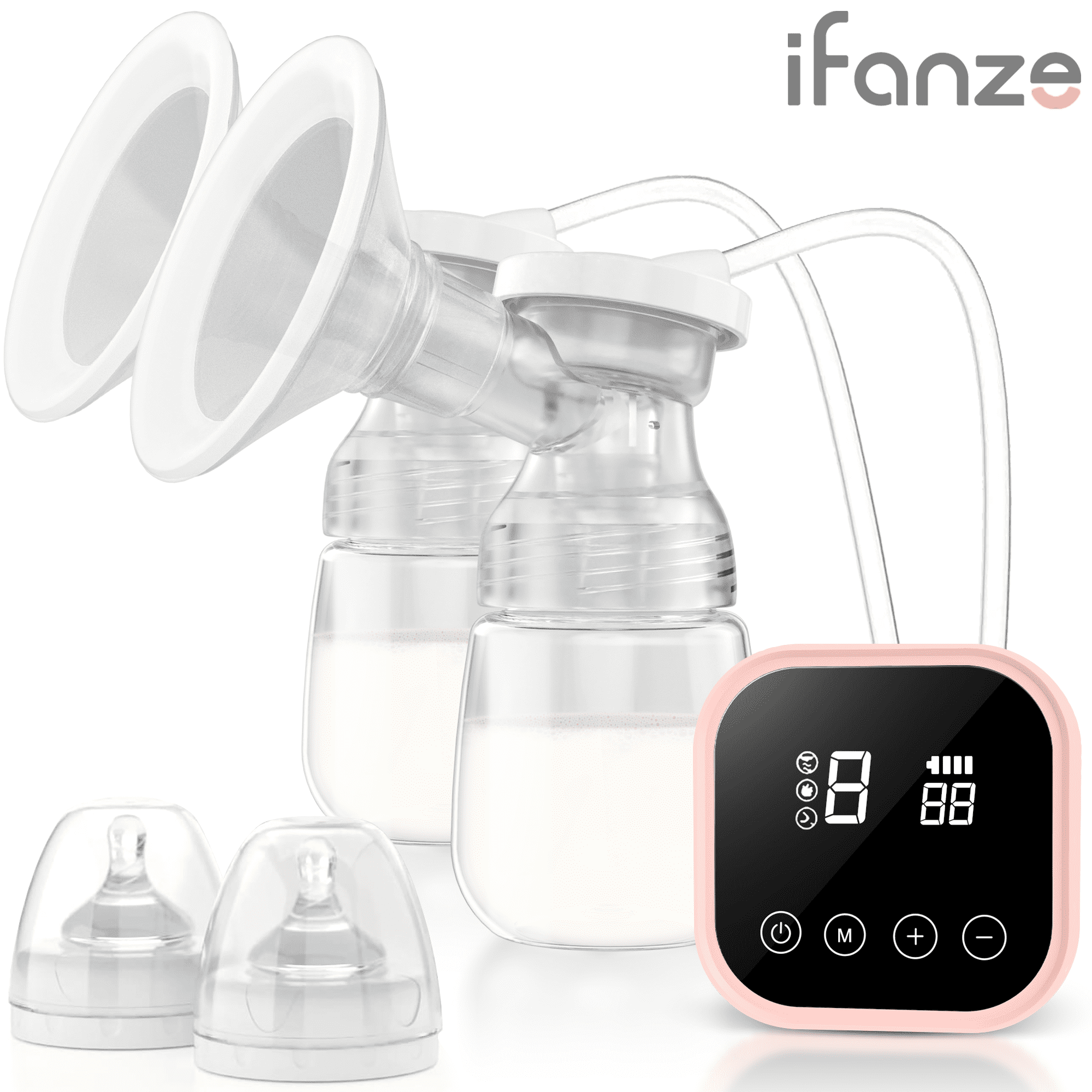 Rechargeable Double Electric Breast Pumps, ifanze 4 Modes & 9 Levels
