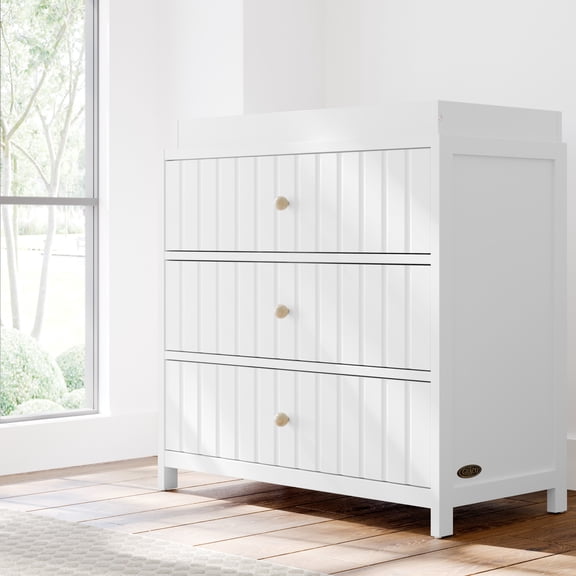 Graco Teddi 3 Drawer Dresser with Infant Changing Topper, White