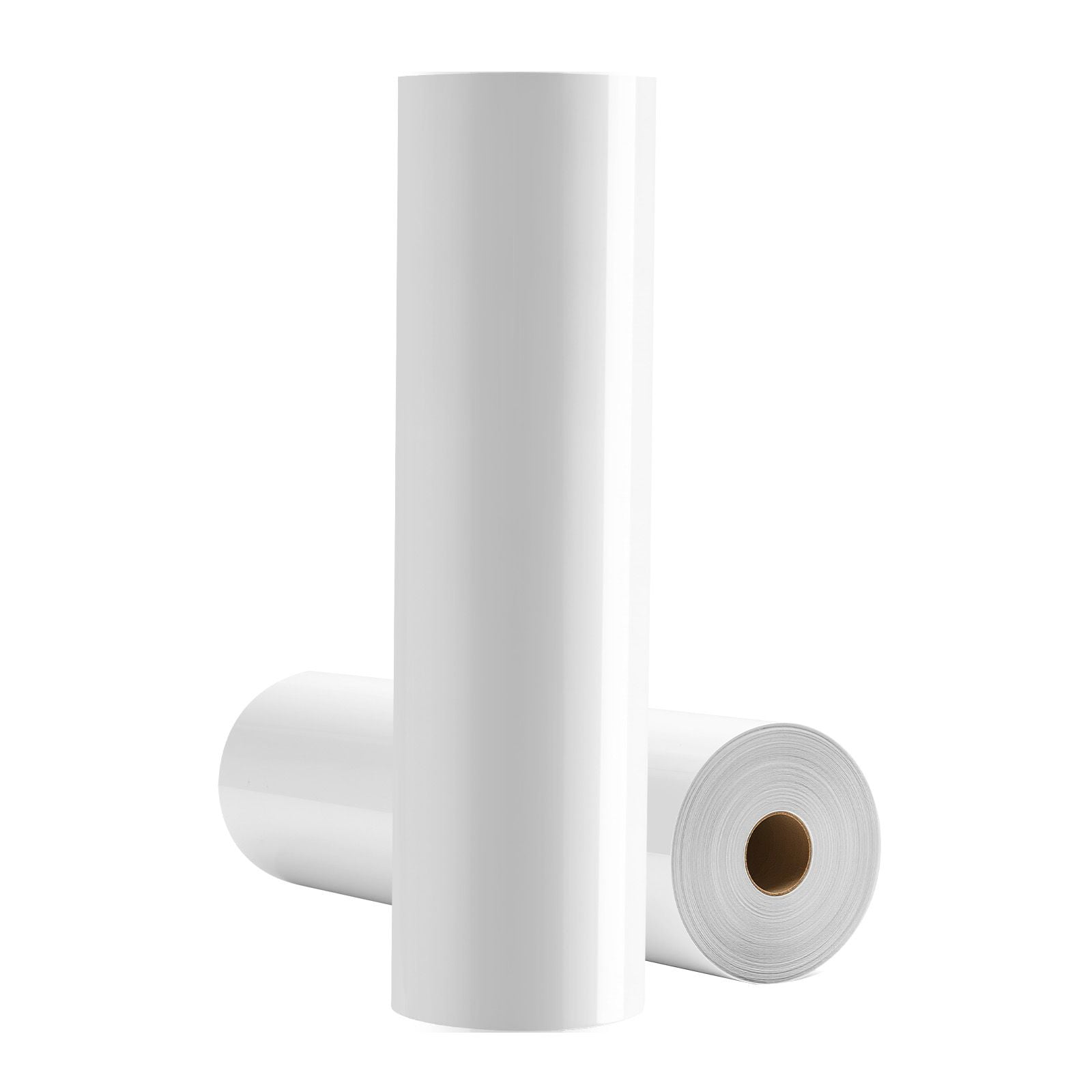 Glossy White Heat Transfer Vinyl Roll,12" x 70 ft,Iron-On HTV for T-Shirts,Hats,Pillows,Easy Cut&Weed,Strong Adhesive,Cricut&Silhouette Compatible