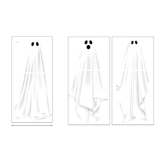 Wall Decor Spooky Ghost Pvc 3 Pack Halloween Decor for Indoor Outdoor Door Wall Home Party Decoration