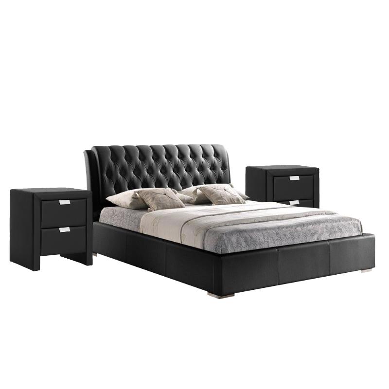 3 Piece Queen Platform Bedroom Set in Black - Walmart.com - Walmart.com