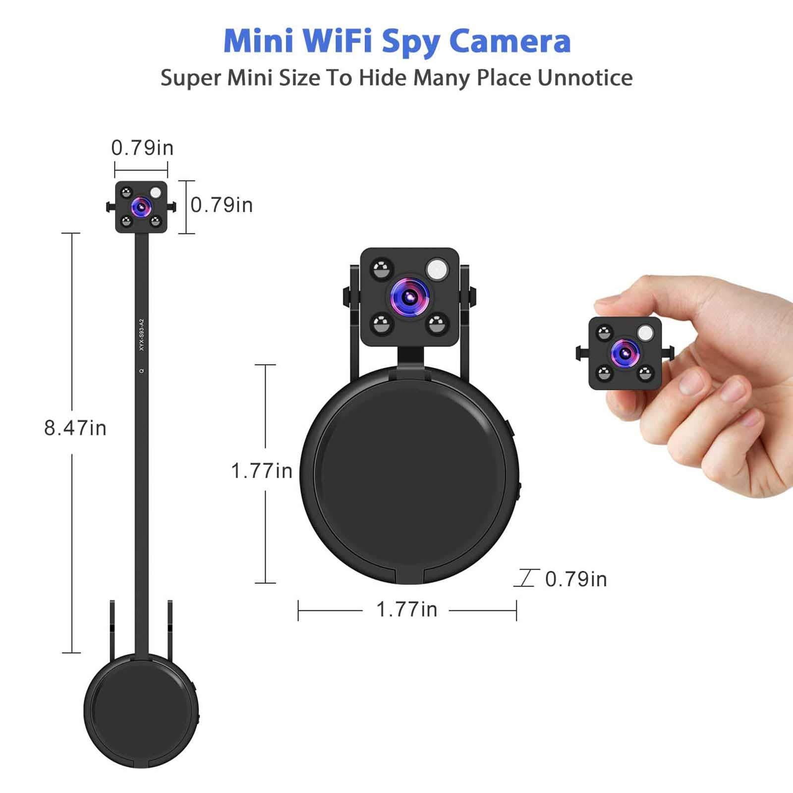 Small Security Camera for Home/ Outdoor with Cell Phone APP Upgraded Night Vision/Motion Activated Nanny Cam 1080P Mini Camera Wireless Live Streaming Relohas Mini Camera WiFi 