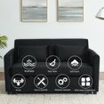 thumbnail image 4 of Momspeace Pull Out Sofa Bed Sleeper Sofa Couch Sofa Bed with Adjustable Backrest Velvet Loveseat For Living Room - Black, 4 of 8