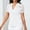 *White, variant on ClodeEU Womens Lace Trim Short Sleeve Button Down V Neck Casual Fashion Shirts Black,Womens Plus XL