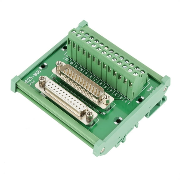 DB25 D Sub Male & Female Header Breakout Board Terminal Board DIN Rail Mount Interface Module