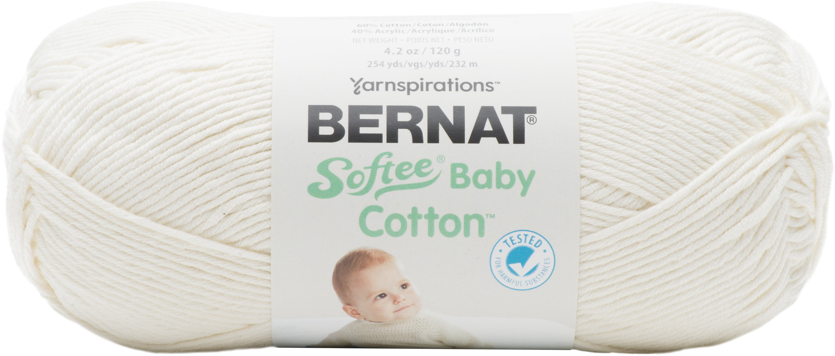 Bernat Cotton Softee Baby Cotton Yarn (120g/4.2 oz), Cotton 