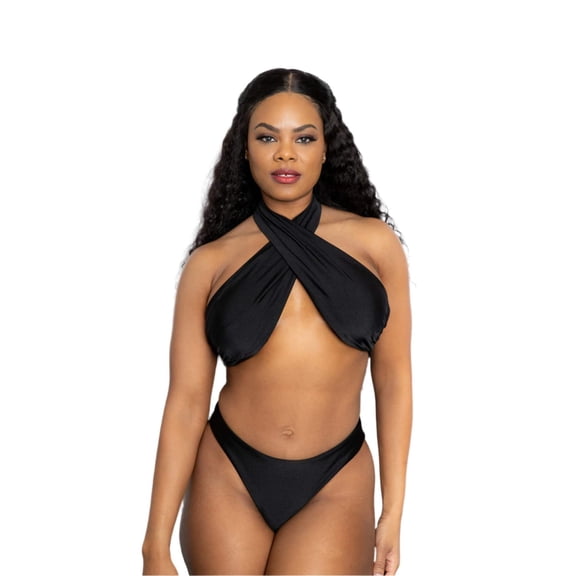 Azzul Swimwear Swimsuit NXY Halter UV/Chlorine Resist Size S Color black