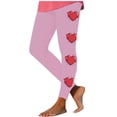 thumbnail image 4 of Feancey Lighten Valentines Day Womens Workout Leggings High Waisted Butt Lifting Yoga Tights Cute Heart Print Tummy Control Running Pants Sportswear Pink XL, 4 of 7