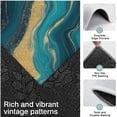 thumbnail image 3 of Teal Gold Wave Marble Pattern Kitchen Rugs Sets Of 3,Kitchen Runner Rugs Non Skid Washable,Decorative Kitchen Floor Mats for Kitchen,Sink,Laundry,17"x30"+ 17"x47" + 17"x59", 3 of 6