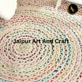 thumbnail image 4 of Jaipur Art And Craft Bohemian Hand Braided Cotton Area Rug Eco-Friendly Colorful Reversible Carpet (7x7 Sq Ft), 4 of 6