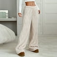 thumbnail image 5 of Mohiass Womens Fuzzy Pajama Pants Women Plush Elastic Waist Winter Warm Cozy Pj Bottoms Fluffy Wide Leg Sleepwear Comfy Lounge Pants Khaki 2XL, 5 of 6