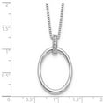 thumbnail image 3 of Auriga Fine Jewelry 925 Sterling Silver Rhodium-Plated Diamond Oval Necklace for Women 20", 3 of 6
