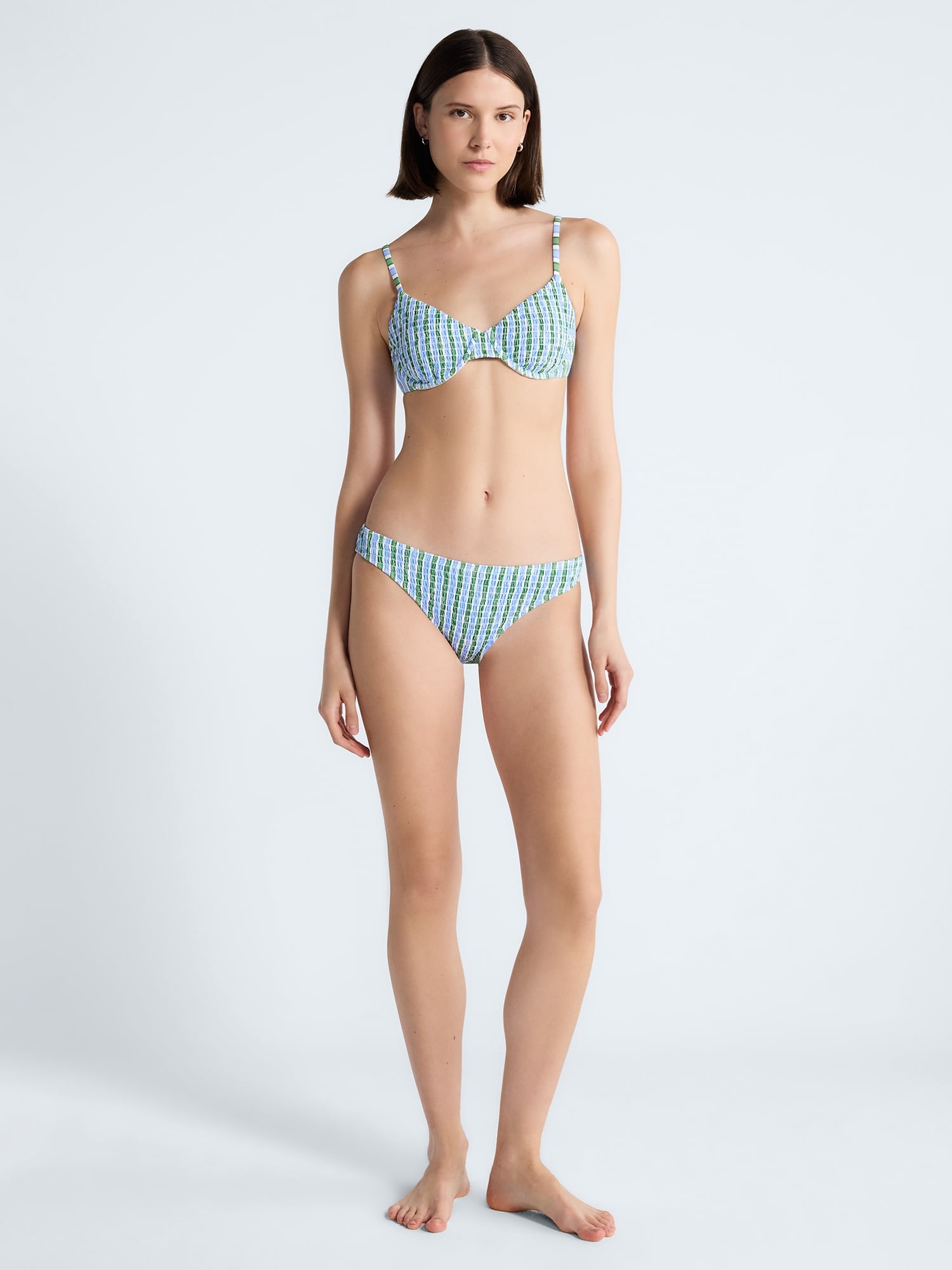 Free Assembly Women's Smocked Low Rise Bikini Bottoms, Sizes XS-XL