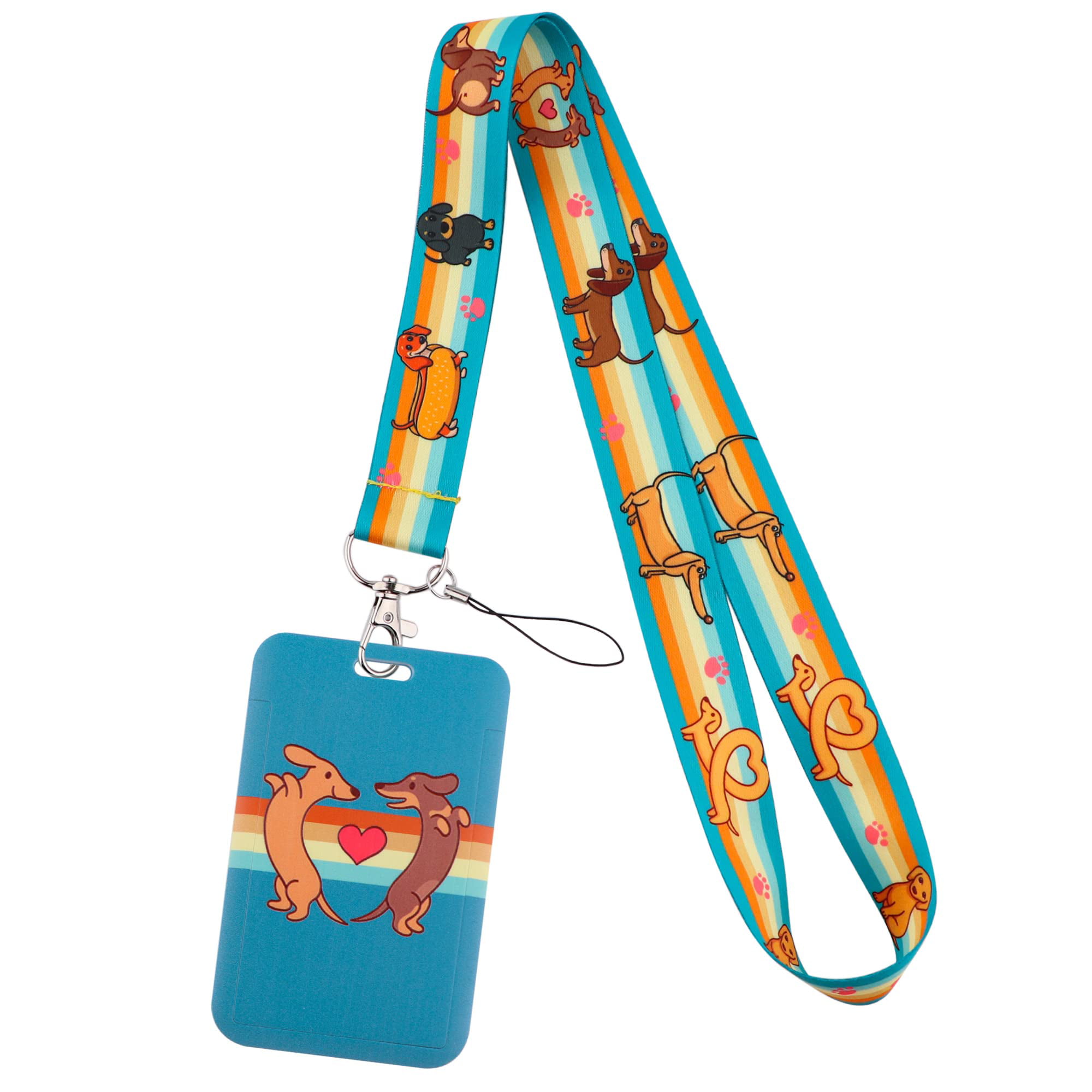 Men's Lanyard Dog Print ID Badge Holder Lanyard for Keys Chain Cool for  Boys(Dachshund Dog) 