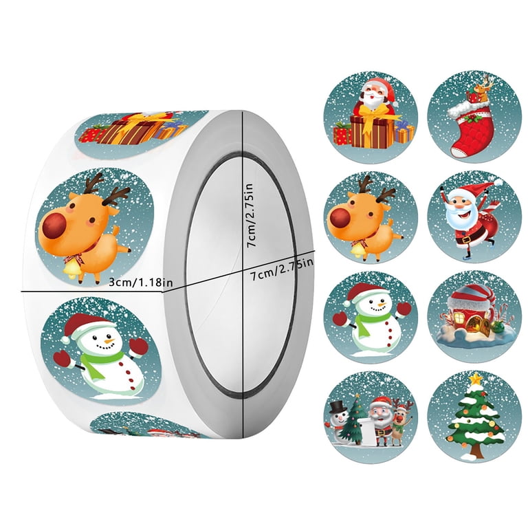 Clearance Under $1 Christmas Candy Sticker Roll with 8 Designs for ...