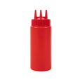 thumbnail image 2 of 16 oz Red Plastic Ketchup Squeeze Bottle - with Triple Dispersion Tip - 2 1/2" x 2 1/2" x 7 3/4" - 6 count box, 2 of 10
