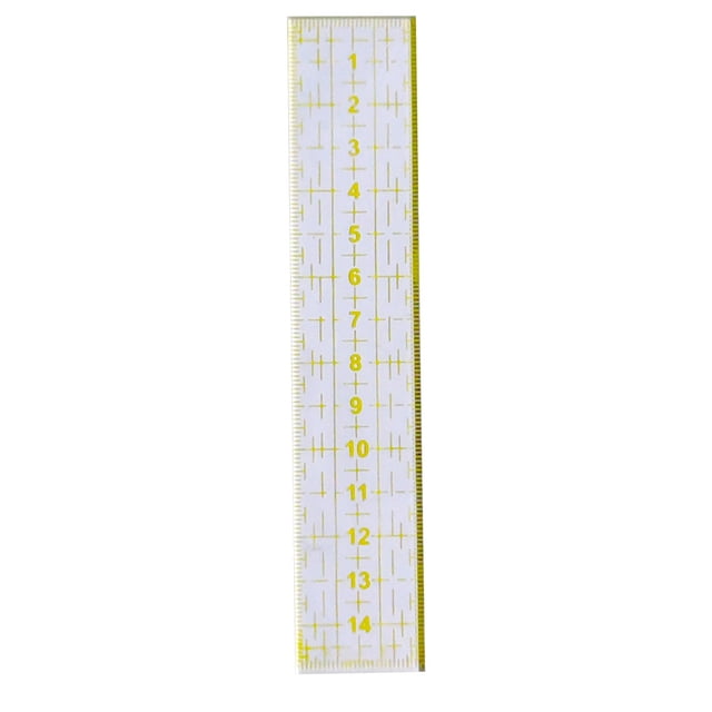 Monstrate Regla de costura acrílico bordado confección escala plantilla costura pintura ropa herramienta de medición escuela Artesanía 3x15cm Amarillo