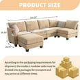 thumbnail image 5 of 124" U-Shaped Modular Sectional Sofa, Modern L-Shaped Corner Sofa with Storage Ottoman, Built-in USB Charger, 5 of 9
