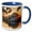 Blue/White, variant on 3drose, Usa, Washington Dc, Jefferson Memorial with Cherry Blossoms at Sunrise, 11oz Two-tone Black Mug