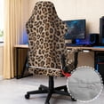 thumbnail image 6 of Whosucclay Brown Leopard Print Gaming Chair Covers, Stretchable Computer Chair Slipcovers Cover Stretchable Elastic Machine Washable of Computer Game Office Chairs Cover, 6 of 8