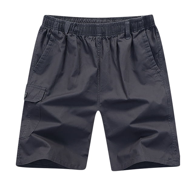 Lovzfmll Shorts for Men, Solid Color Casual Utility Shorts, Casual Loose Fit Cargo Shorts