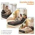 thumbnail image 7 of Puremind Folding Sofa Bed, Convertible Floor Couch for Adults/Kids, Corduroy Fold Out Chair Bed with Pillow for Living Room/Bedroom, Dark Gray, 7 of 7