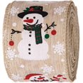thumbnail image 6 of Christmas Ribbon - Ribbons for Crafting | Wired Christmas Ribbons | Snowman Strap for Crafts | Party Ornament | String Burlap Decorative 5.46 Yard for Homecoming Hair Flower Birthday Party Tree, 6 of 9