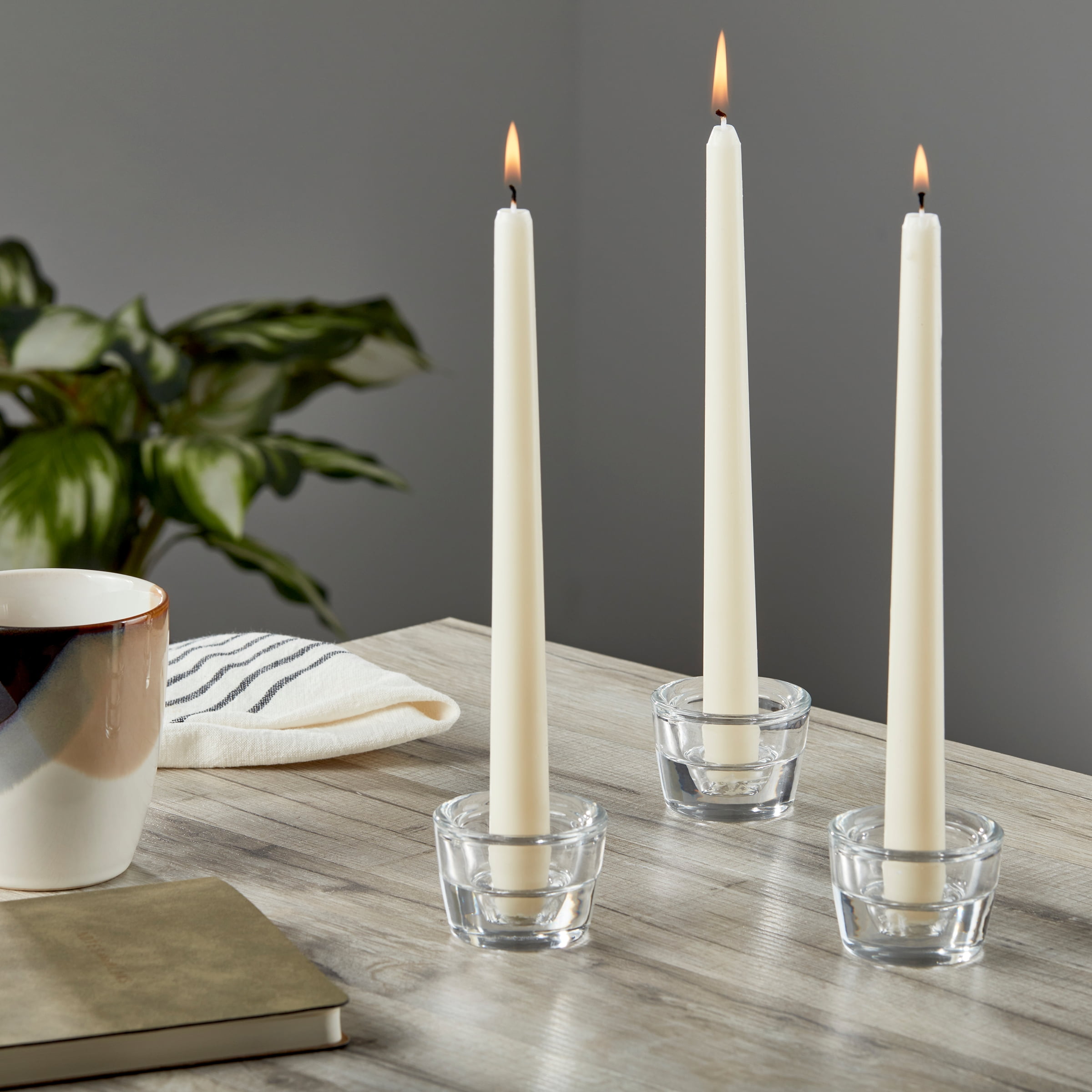 Mainstays Clear Glass Tealight and Taper Candle Holder Walmart