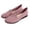 Pink, variant on Women Comfortable Knit Slip On Shoes for Dance Long Distance Walk Travel Mesh Breathable Step In Flats Loafers