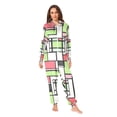 thumbnail image 2 of FORMRS Onesies Pajama for Adults Unisex Hoodie Winter Jumpsuit One Piece Sleepwear, Sizes S-2XL, Green Abstract Geometric, 2 of 7