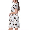thumbnail image 2 of Sikiie Dachshund Dog Print Women's Short-sleeved Dress, Round Neck Slim Knee-length Dress, Summer Clothing Suitable for Daily Leisure and Vacation, 2 of 6