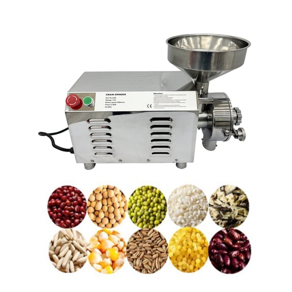 Electric Grain Mill Grinder Stainless Steel Grinding Machine Dry Material Powder Pulverizer