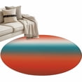 thumbnail image 2 of 4ft Washable Round Rug, Bohemian Gradient Red Non-Slip Circle Area Rug for Living Room Bedroom, Modern Minimalist Red Blue Ocean Beach Indoor Floor Mat for Home Decor, 2 of 9