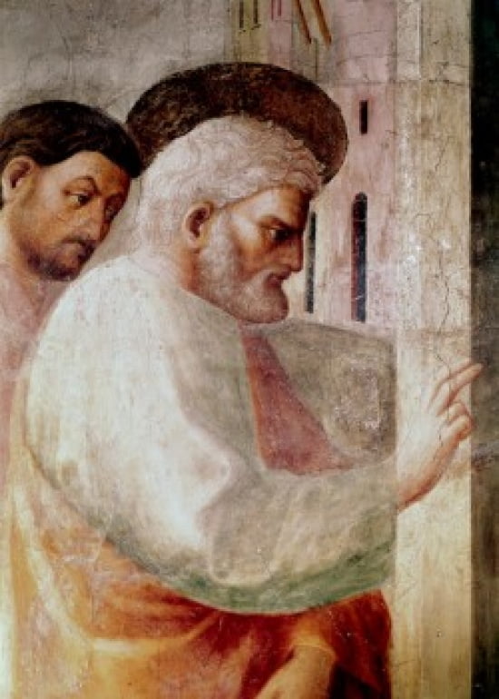 Healing Of The Cripple And The Resurrection Of Tabitha - Detail (From The Life Of St Peter Cycle) 1425-28 Masaccio (1401-1428 Italian) Fresco Cappella Brancacci Santa Maria del Carmine Florence Italy