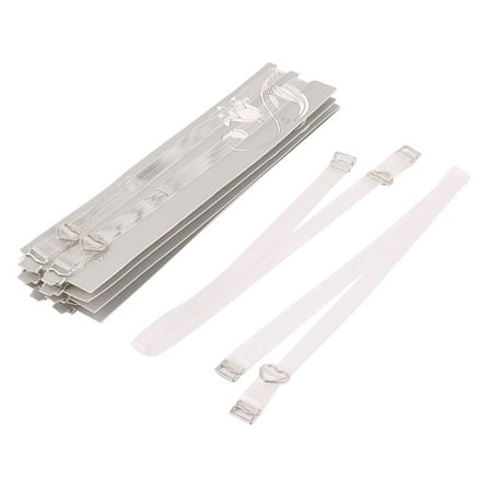 Plastic Shoulder Replacement Adjustable Clear Bra Straps 5 Pairs