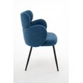 thumbnail image 3 of Coral Velvet Accent Chair with Wing Back & Arm, Modern Upholstered Side Chair with Metal Legs,Thick Cushion Chair for Living Room, Bedroom Games(Blue), 3 of 12