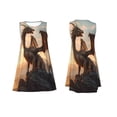 thumbnail image 7 of Naloa Sky Sunset Bronze Dragon Print Women's Summer Spring Casual Beach Sundress,Vacation Sleeveless Tank Crewneck Loose Dresses, 7 of 7