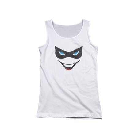 Batman DC Comics Harley Quinn Smiling Face Mask Juniors Tank Top Shirt
