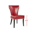thumbnail image 4 of SAFAVIEH Jappic Contemporary Bicast Leather Solid Dining Side Chair, Red (Set of 2), 4 of 10