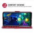 thumbnail image 3 of Étui de Téléphone Portable pour Lg V50, Étui en Cuir pour Lg V50, Étui à Rabat, Rouge, 3 of 7