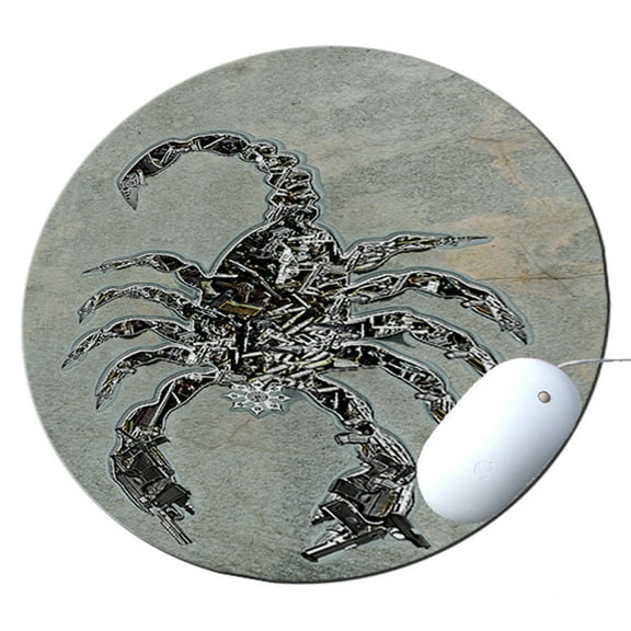 KuzmarK Round Mousepad / Hot Pad / Trivet - Scorpion Weapons