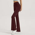 thumbnail image 4 of FRSASU Flare Yoga Pants for Women - Soft High Waist Bootcut Leggings Tall & Long Bootleg Pants for Women Red, 4 of 4