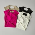thumbnail image 2 of New Sexy Short Backless Fixed Chest Pad Sports T-shirt Vest Women's Tight Fittings Quick Drying Slimming Yoga Suit Top Clothing, 2 of 6